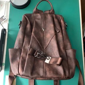Women’s faux leather backpack